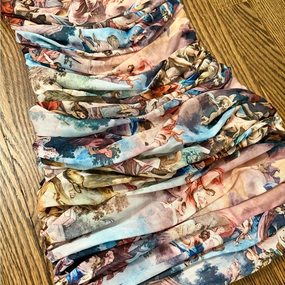 Artistic Print Ruched Dress - Picture 2 of 4